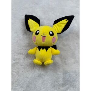 Pichu Pokemon Plush Toy WCT Wicked Cool Toys Yellow Black Ears Cheeks‎